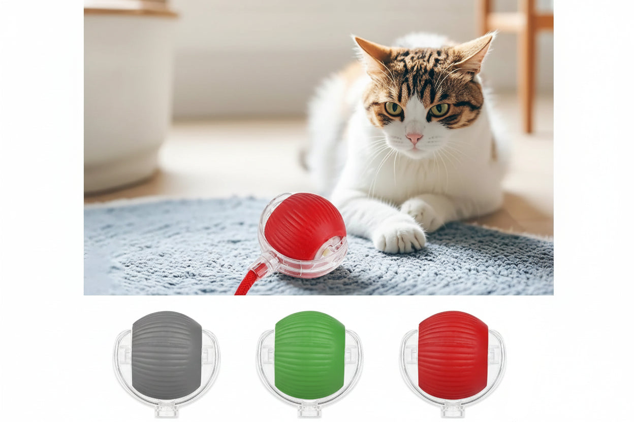 Smart Interactive Rolling Ball Cat Toy — Rechargeable shown in use