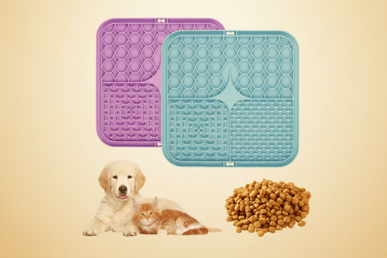 Slow Feeder Lick Mat for Dogs — Silicone Suction Bath Distraction Pad — product photo