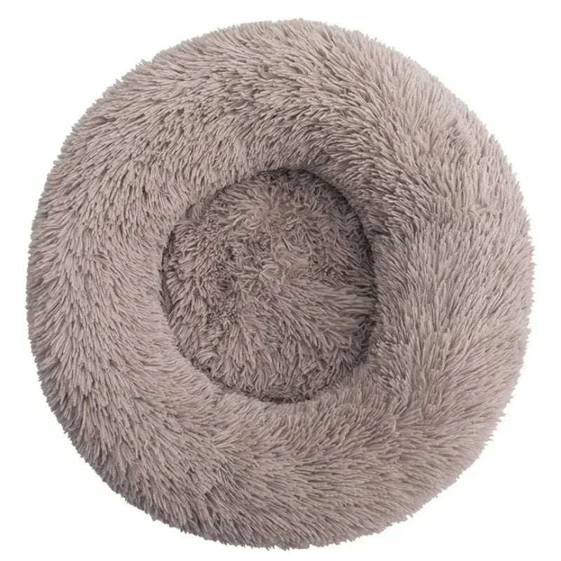 Plush Round Pet Bed – Warm Cozy Bed for Small & Medium Dogs and Cats — lifestyle photo