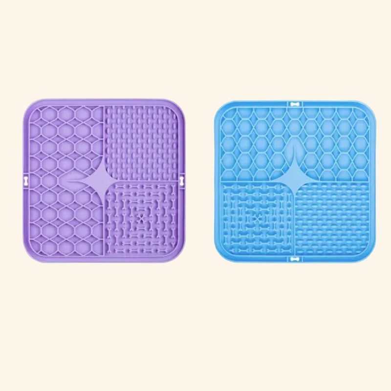 Slow Feeder Lick Mat for Dogs — Silicone Suction Bath Distraction Pad — color and size options