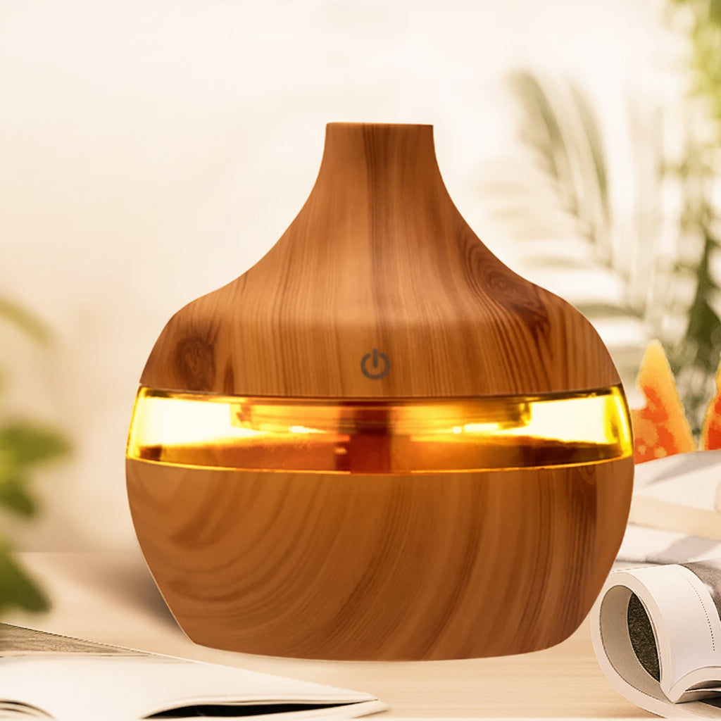 300ml Wood-Look Ultrasonic Aroma Diffuser & Humidifier — lifestyle photo