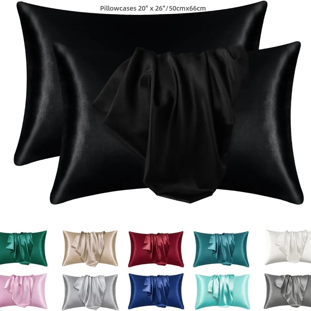 Satin Silk Pillowcase Set of 2 — Standard Size — lifestyle photo