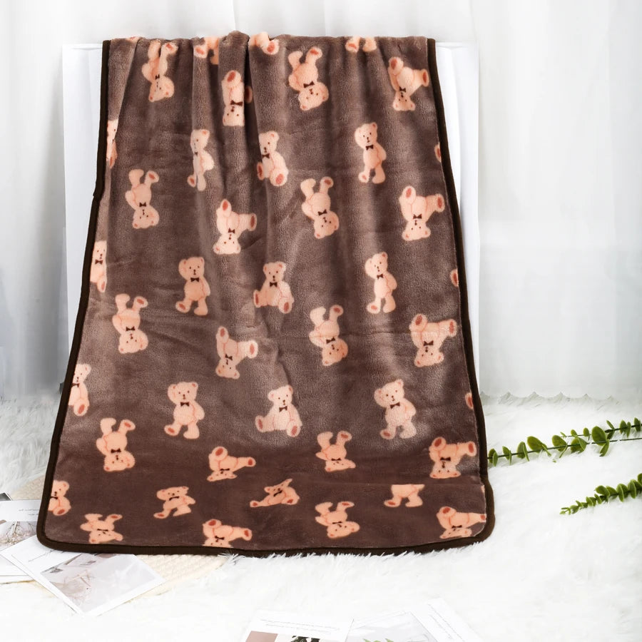 Soft Fleece Pet Blanket — Warm Paw Print Blanket for Dogs & Cats — additional angle