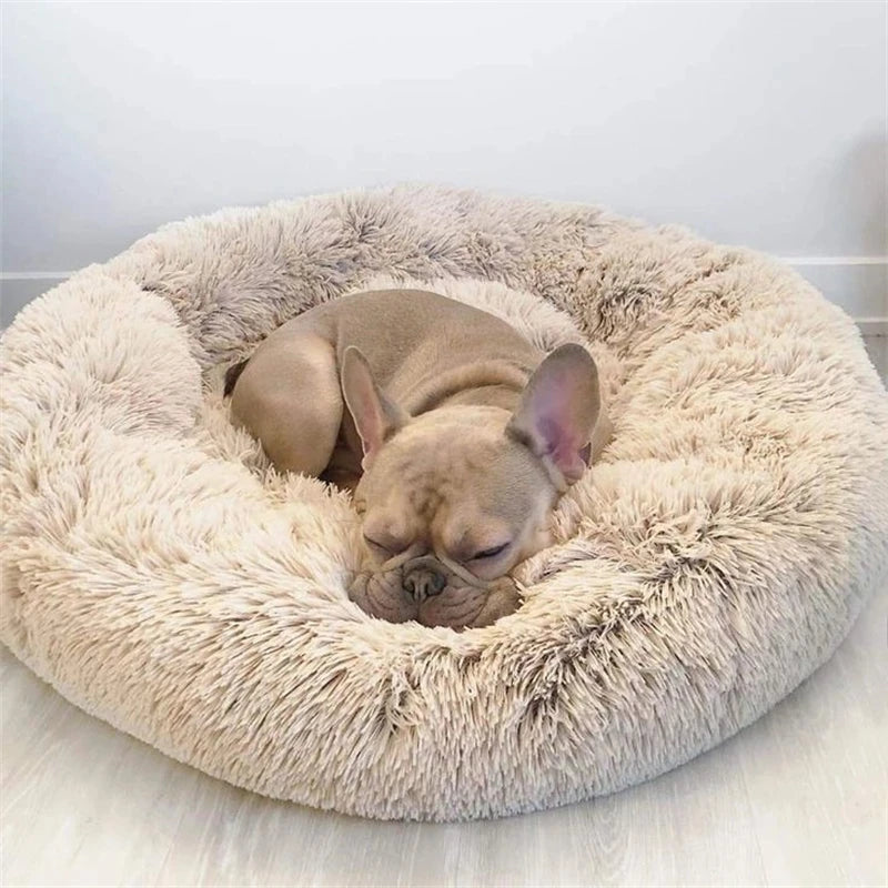 Plush Round Pet Bed – Warm Cozy Bed for Small & Medium Dogs and Cats — product photo