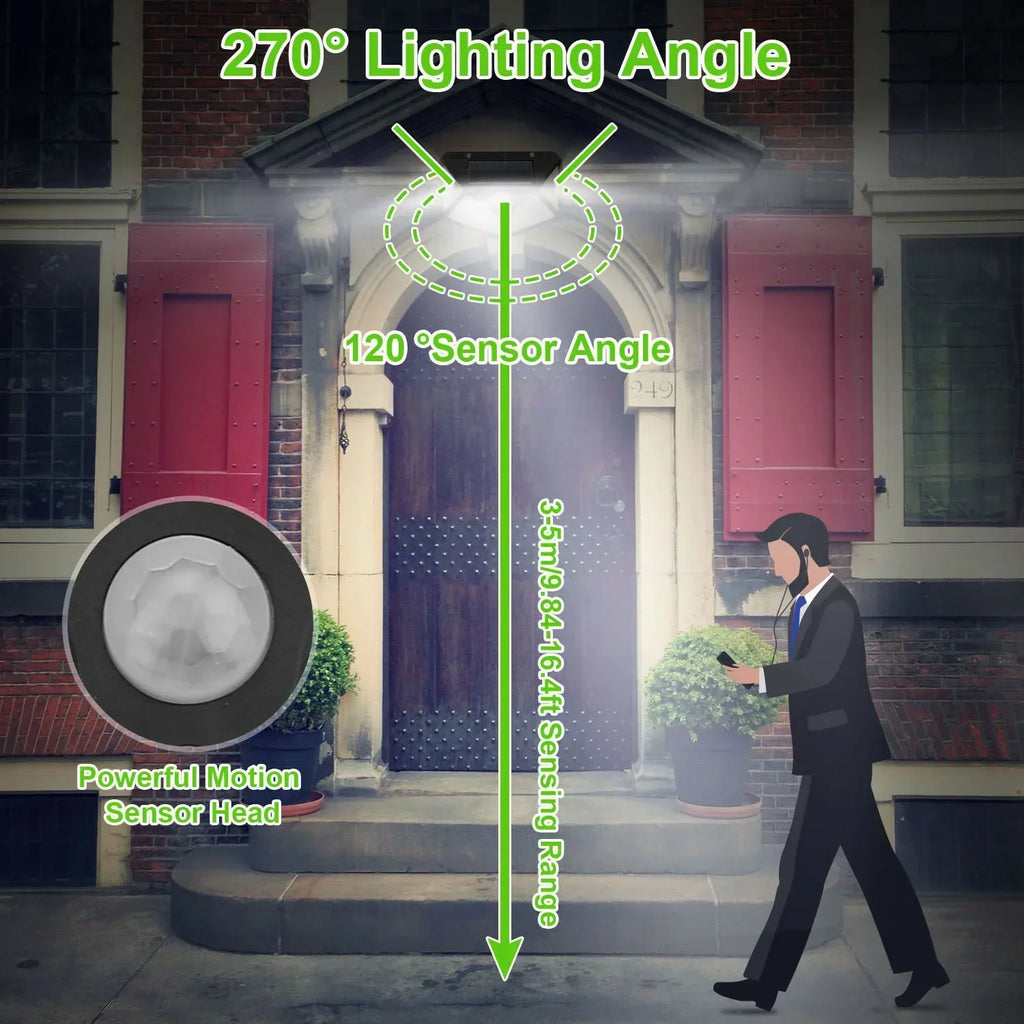 Solar-Powered Outdoor Spotlight with Motion Sensor — color and size options